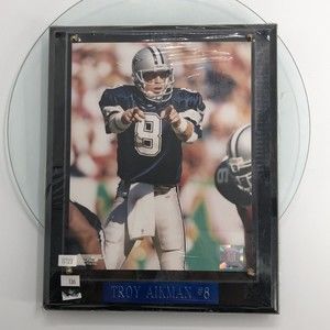 Troy Aikman #8 Dallas Cowboys Photo Plaque NFL Wall Hanging Engraved 10x13 *FLAW